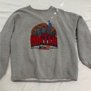 Gear For Sports Gray Crewneck Sweatshirt with Red & Orange Big Ten Graphic
